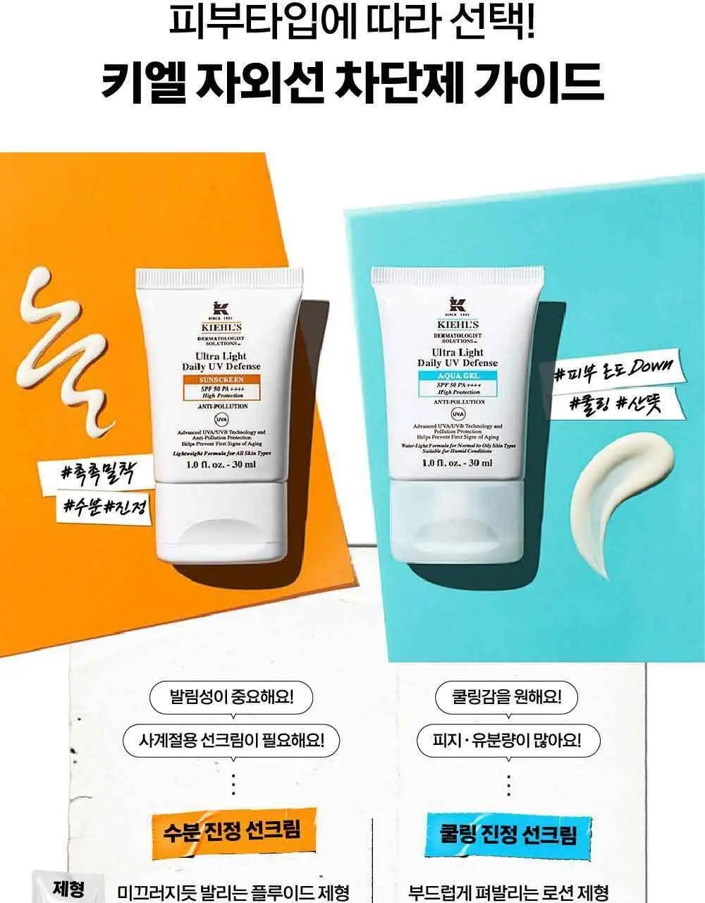 [쿨링자차] 키엘 울트라 라이트 데일리 유브이 디펜스 아쿠아 젤 30ml/60ml 상세페이지 13